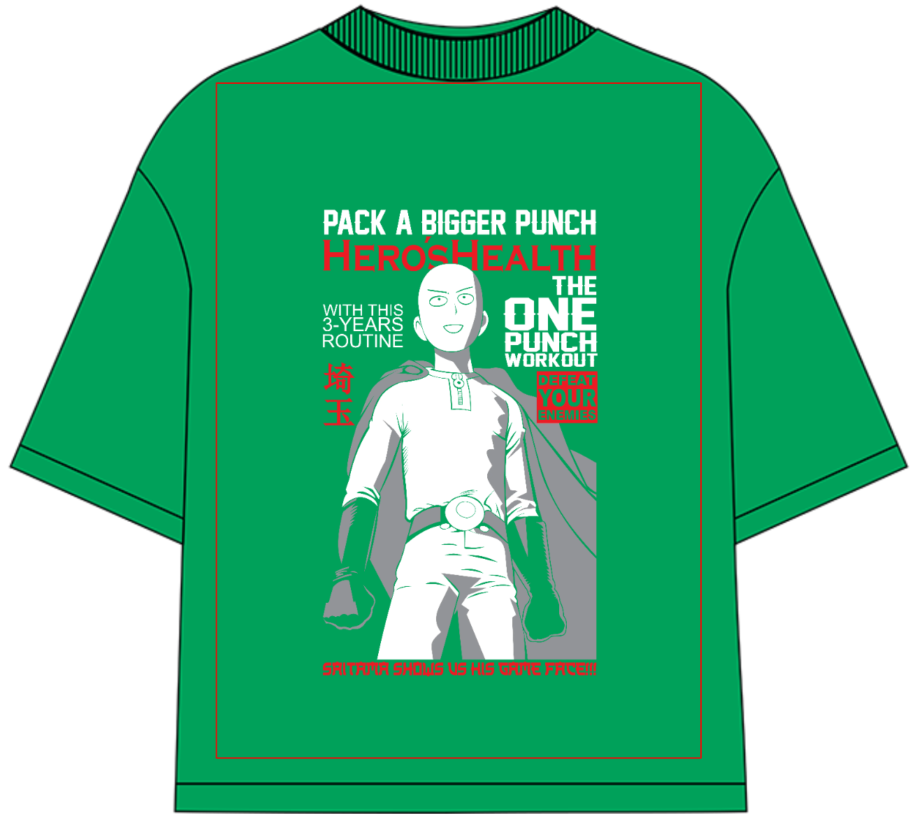 One Punch Man Saitama Oversized Anime T-Shirt