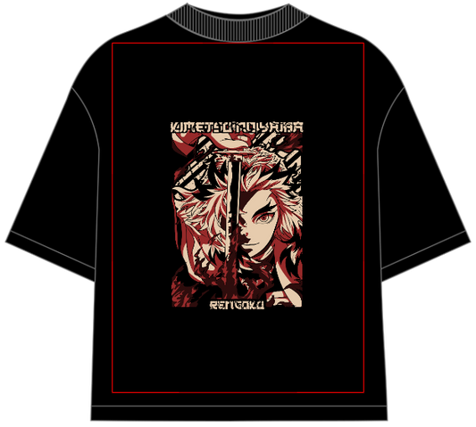 Demon Slayer Kyōjurō Rengoku Oversized Anime T-Shirt