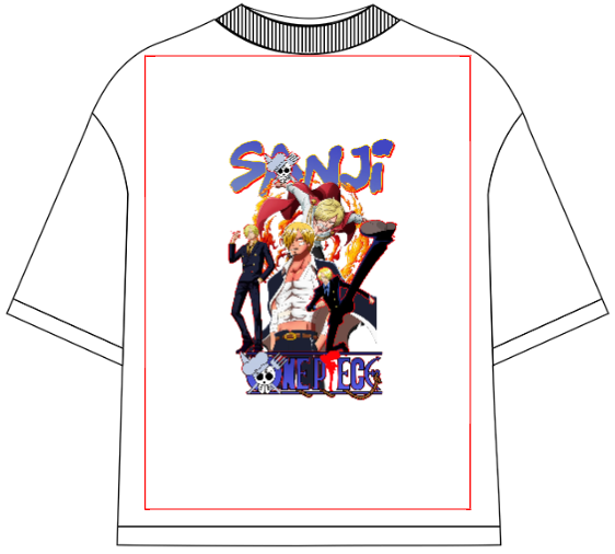 One Piece Vinsmoke Sanji Oversized Anime T-Shirt