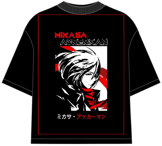 Attack on Titan Mikasa Ackerman Oversized Anime T-Shirt