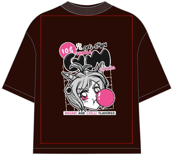 Anime Girl Bubble Gum Oni Chan Oversized T-Shirt