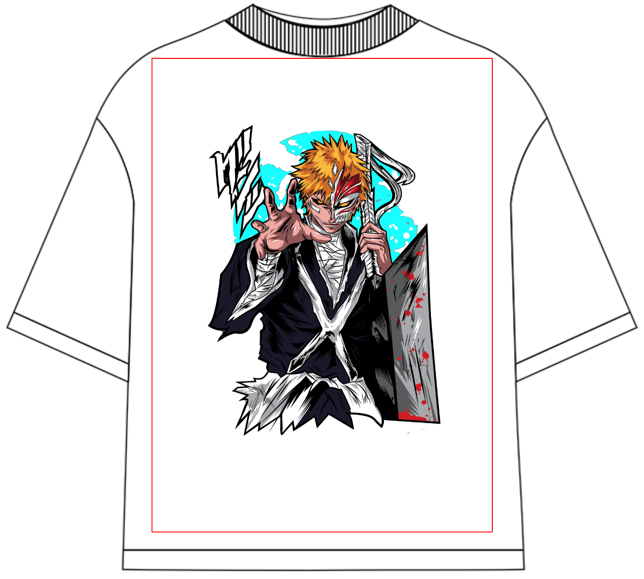 Bleach Ichigo Kurosaki Oversized Anime T-Shirt