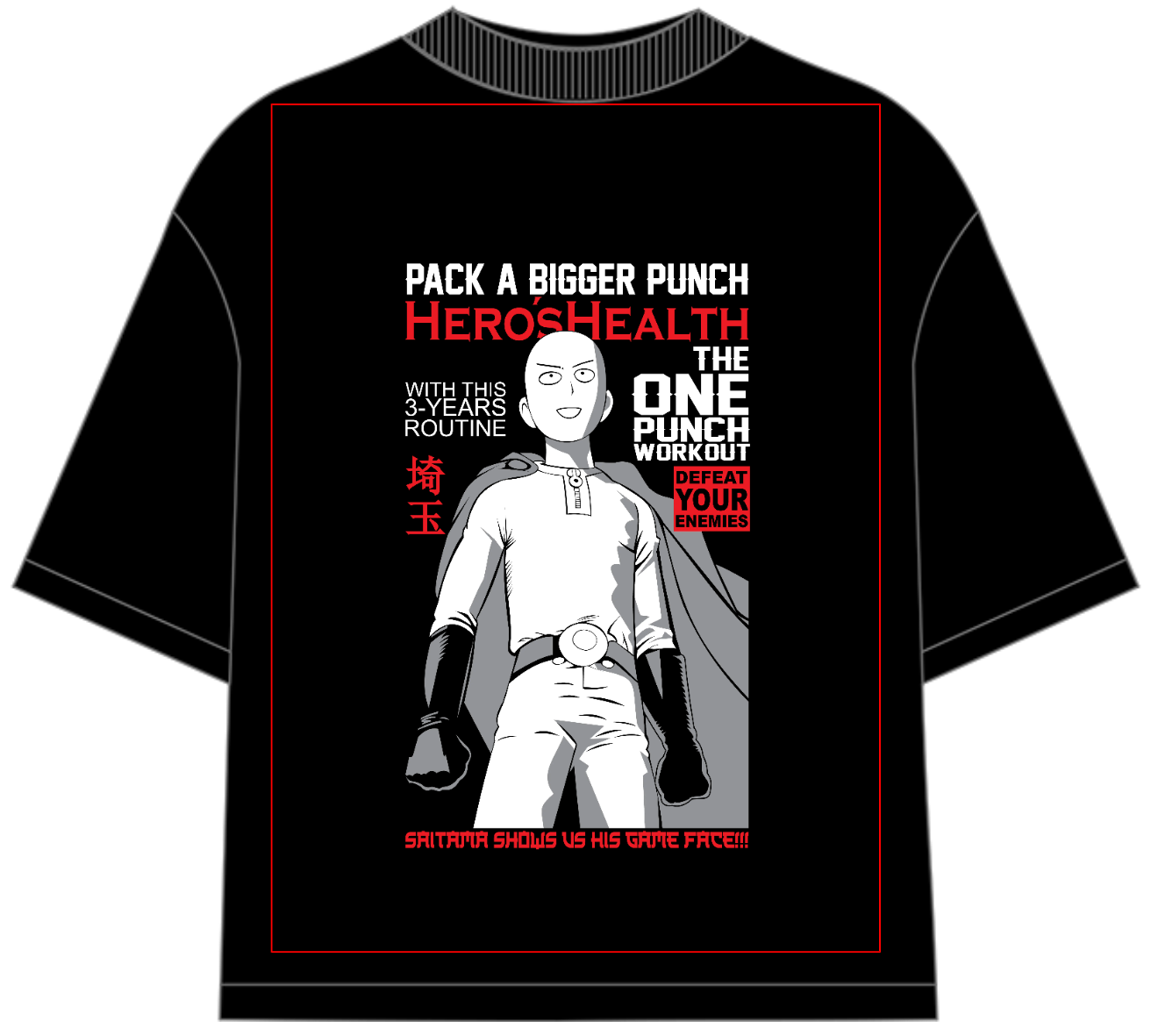 One Punch Man Saitama Oversized Anime T-Shirt