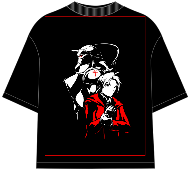 Fullmetal Alchemist Edward Eric x Alphonse Eric Oversized Anime T-Shirt