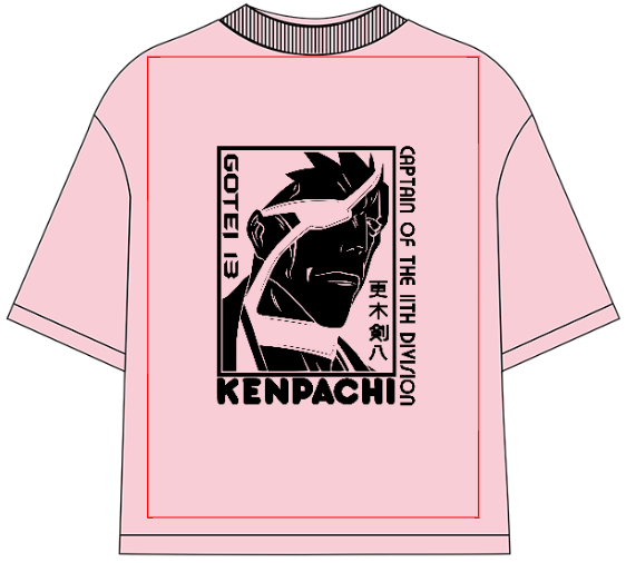 Bleach Kenpachi Zaraki Oversized Anime T-Shirt