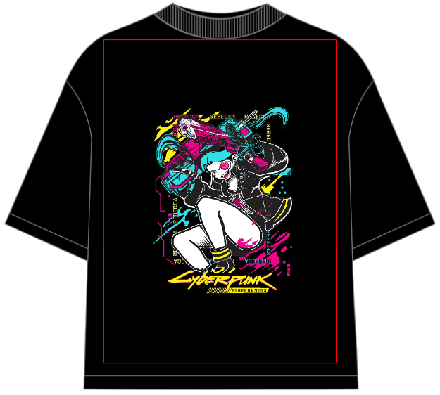 Cyberpunk Black Oversized Anime T-Shirt