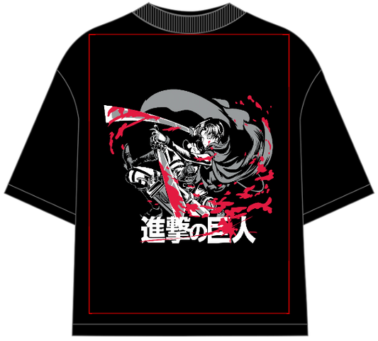 Levi Ackerman Sword Attack Oversized Anime T-Shirt