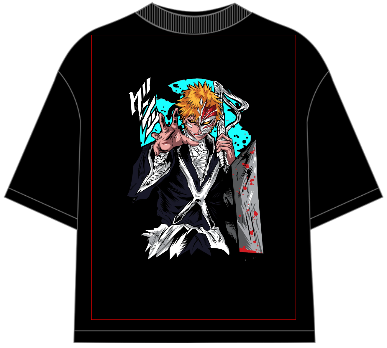 Bleach Ichigo Kurosaki Oversized Anime T-Shirt