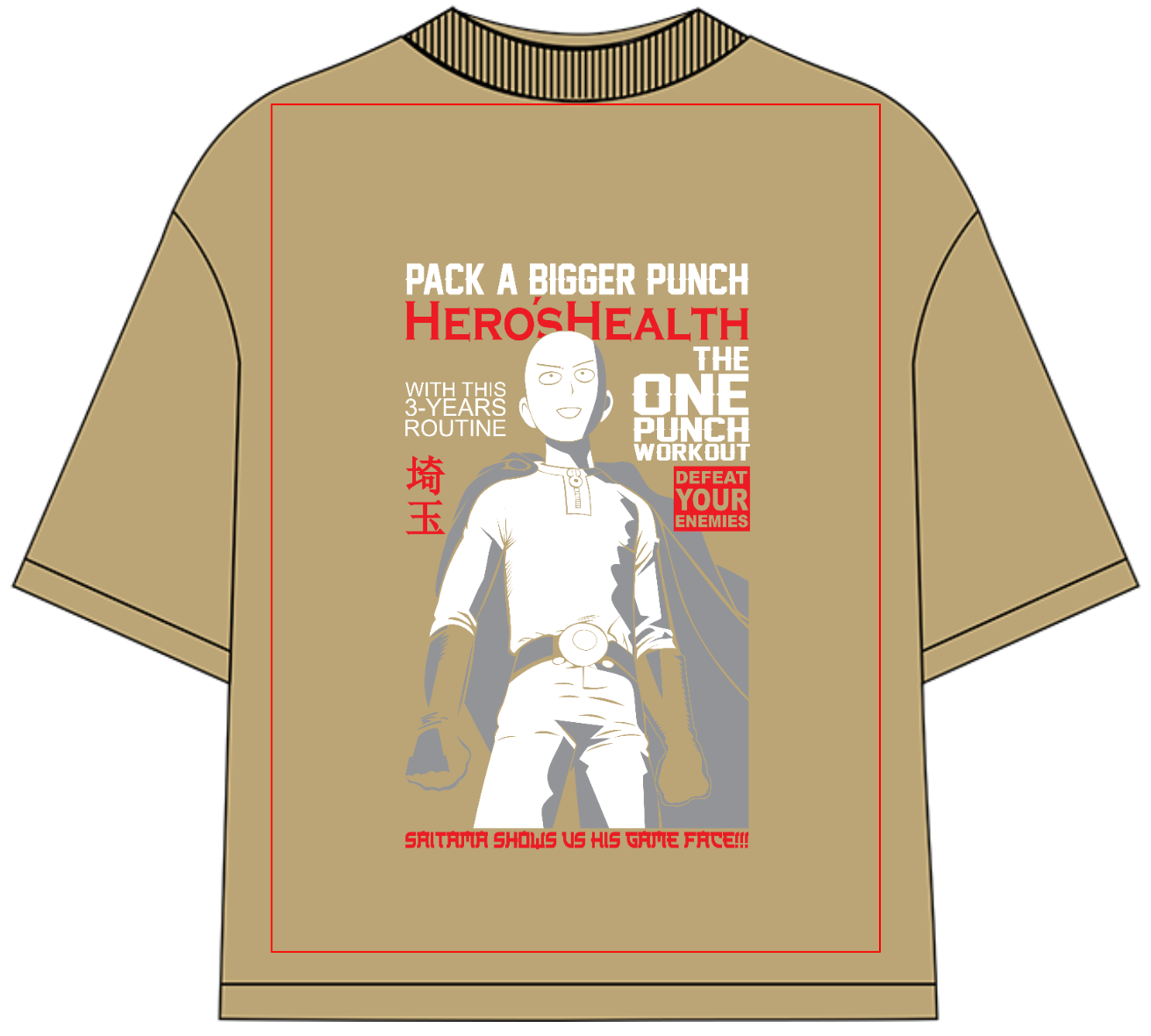 One Punch Man Saitama Oversized Anime T-Shirt