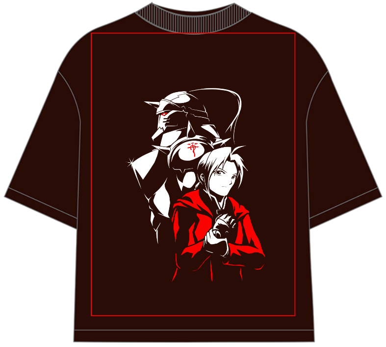 Fullmetal Alchemist Edward Eric x Alphonse Eric Oversized Anime T-Shirt