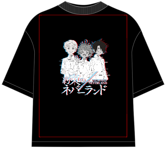 The Promised Neverland Glitch Oversized Anime T-Shirt