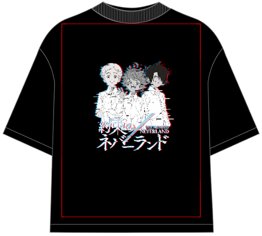 The Promised Neverland Glitch Oversized Anime T-Shirt