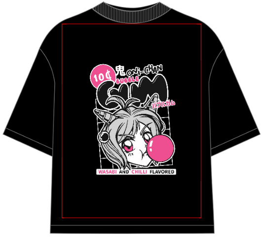 Anime Girl Bubble Gum Oni Chan Oversized T-Shirt