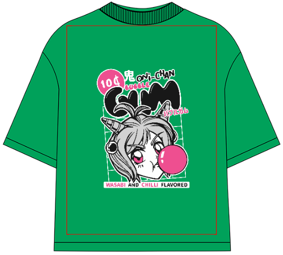 Anime Girl Bubble Gum Oni Chan Oversized T-Shirt