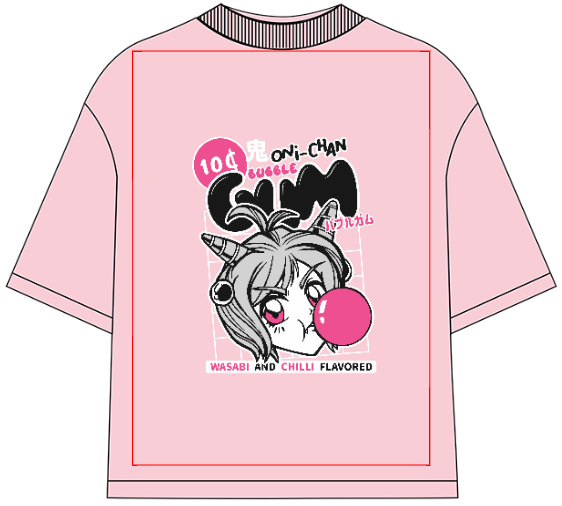 Anime Girl Bubble Gum Oni Chan Oversized T-Shirt