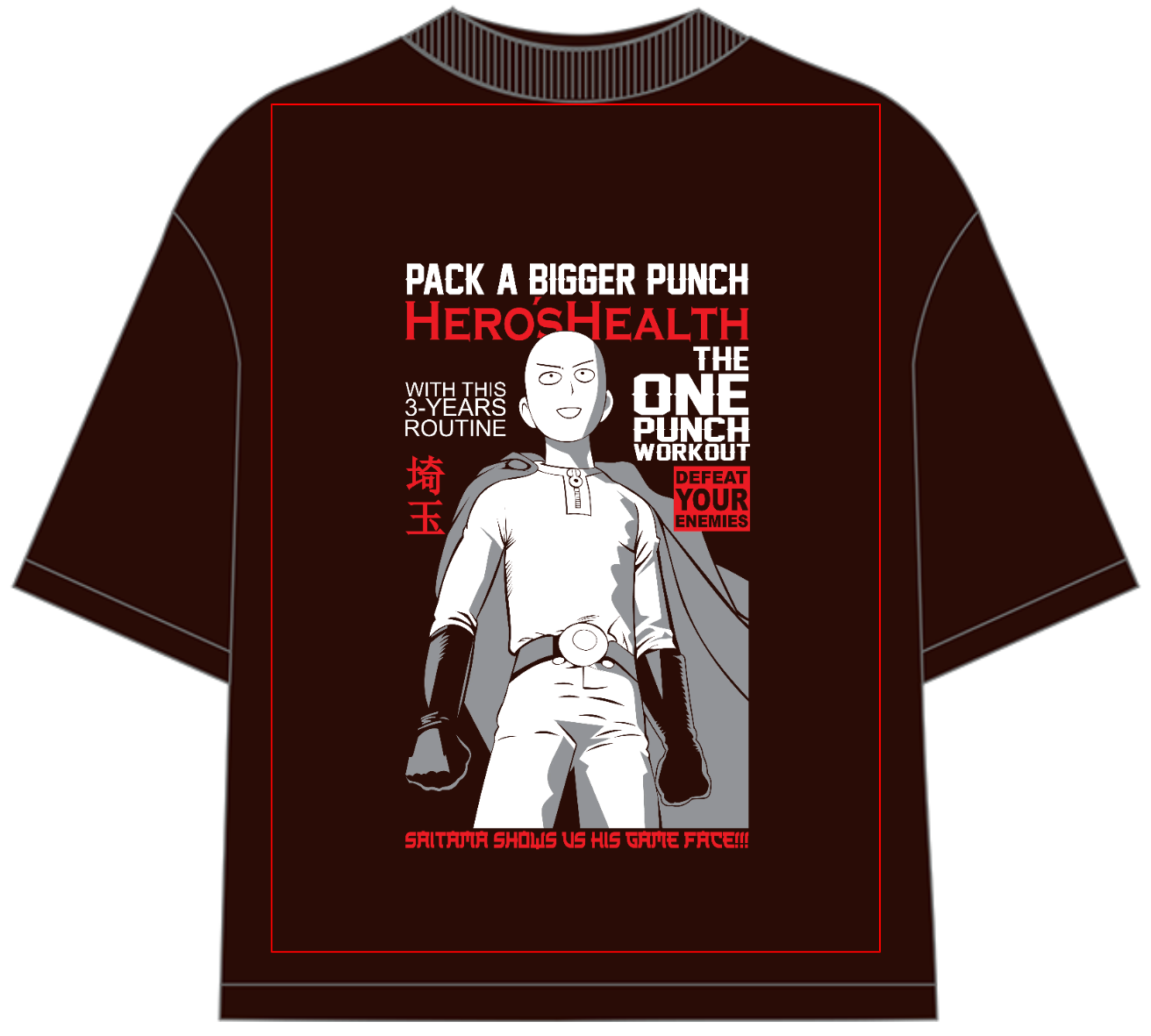 One Punch Man Saitama Oversized Anime T-Shirt